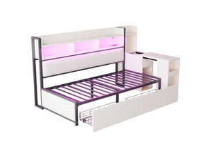 Lit banquette 90x200 cm    coloris blanc
