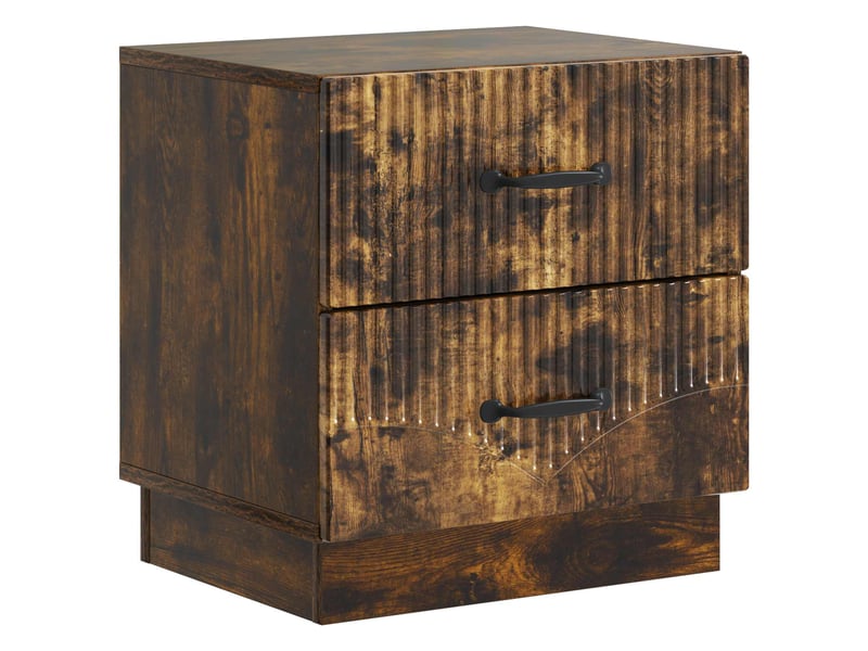 Table de chevet - cabinet de chevet - table de nuit avec tiroir chêne fumé 43 x 34,5 x 44,5 cm - Conforama A