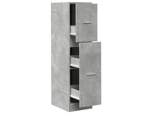 Meuble de rangement, armoire d'apothicaire gris béton 30x41x118 cm bois d'ingénierie