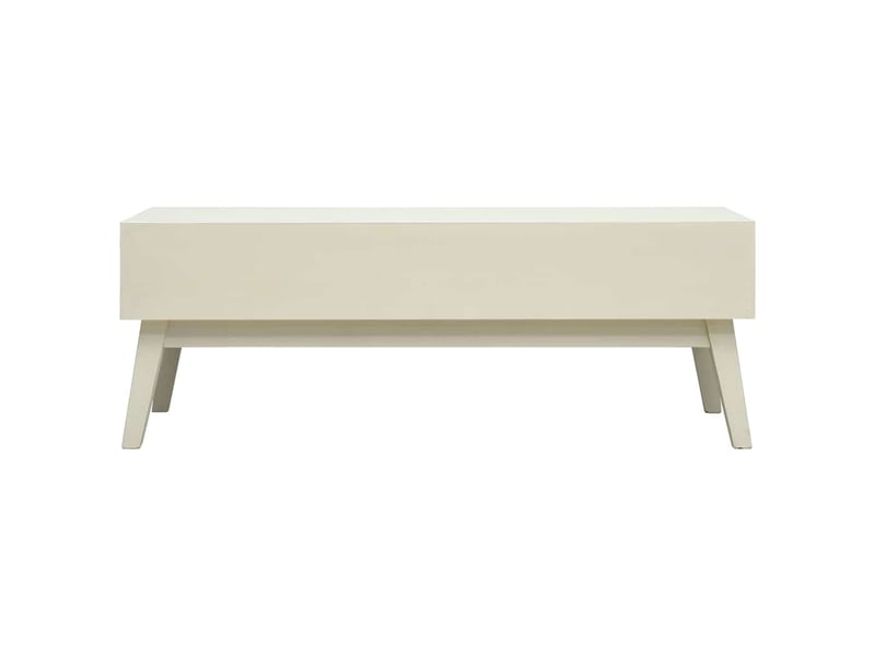  Table basse - table de salon - table à thé avec 2 tiroirs gris sculpté 110x50x40 cm bois  - Conforama E
