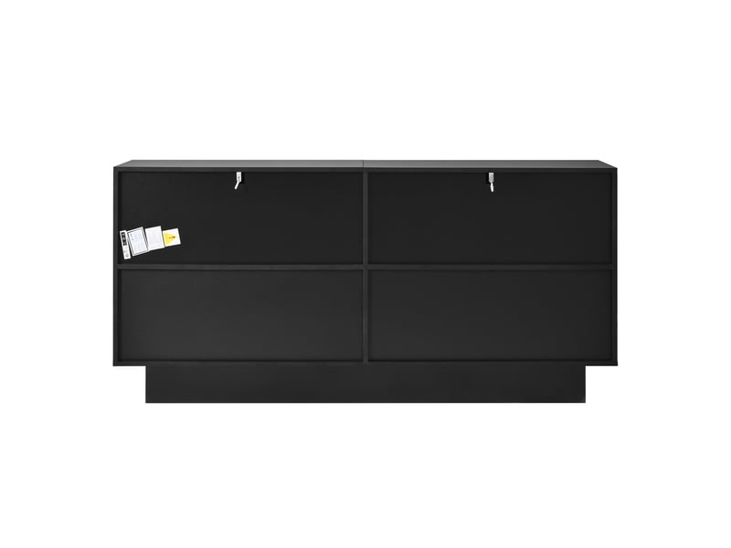  Buffet bas 4 portes, meuble de rangement, noyer, 160 x 40 x 75 cm, mdf et panneaux de particules Fay Lum - Conforama E