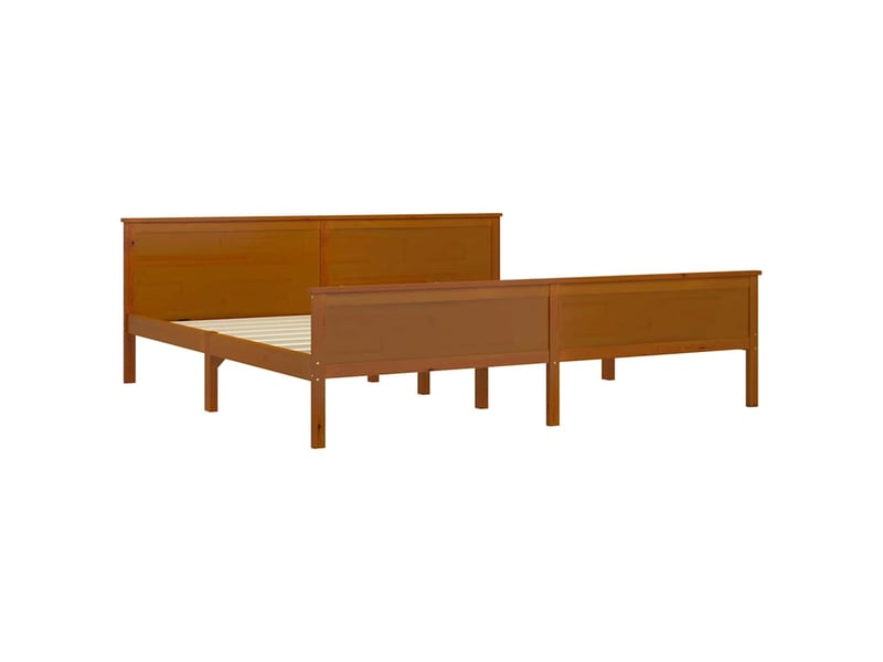  Lit double- lit adulte -  cadre de lit sans matelas marron miel bois pin massif 200x200cm  - Conforama B
