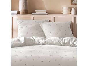 Parure de lit imprimée en gaze de coton, fleurettes 200x200+2x65x65cm