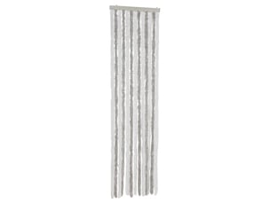 Rideau anti-mouches, moustiquaire gris clair et blanc 56x200 cm chenille cf43534