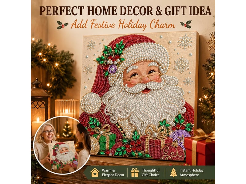  Kit diy diamond painting perles de noël – art créatif à réaliser soi-même pour adultes-style 2  - Conforama E