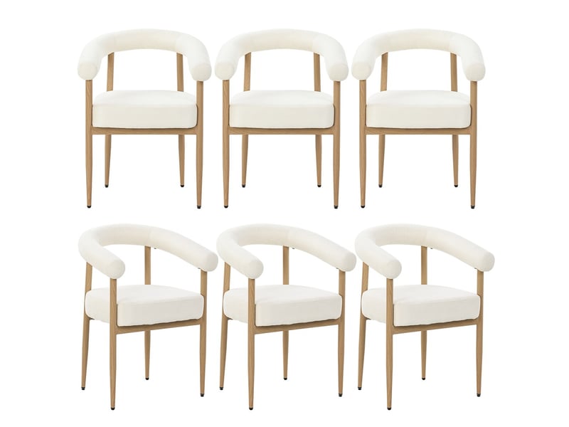 Lot de 6 chaises design modernes avec rembourrage confortable et piètement métal robuste pour grandes familles - Conforama A