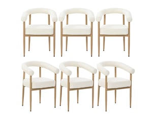 Lot de 6 chaises design modernes avec rembourrage confortable et piètement métal robuste pour grandes familles