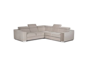 Canapé d'angle réversible convertible MOBILIER DECO LUCKY-MINI-BEI 5 places Velours beige