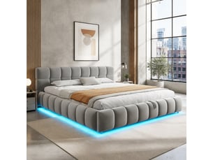 Lit coffre 180x200 cm coloris gris