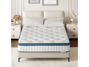 Matelas 140x190 cm TRIBESIGNS Ressorts + mémoire de forme soutien Medium épaisseur 25 cm