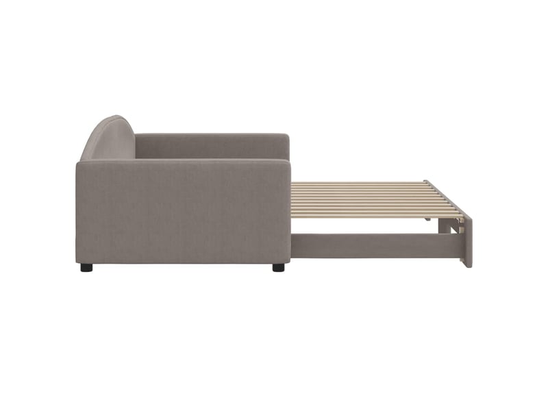 Lit simple- lit adulte - lit de jour avec lit gigogne taupe 100x200 cm tissu - Conforama C