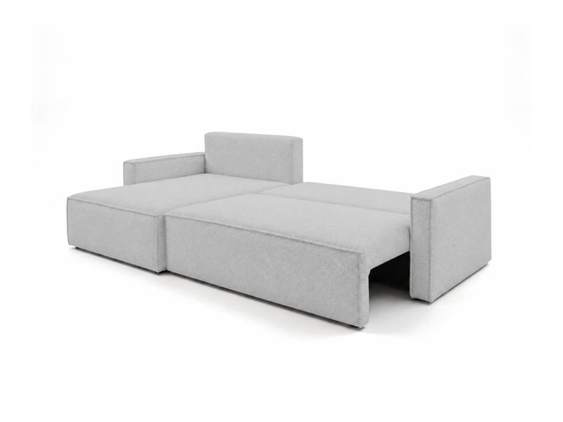  Farah - canapé d'angle max réversible et convertible 5 places accoudoirs slim en tissu bouclettes généreuses  - Conforama C