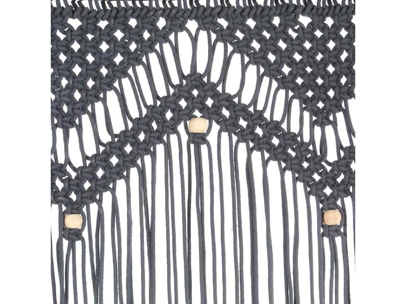  Rideau en macramé, rideau de porte anthracite 140x240 cm coton cf43858  - Conforama E