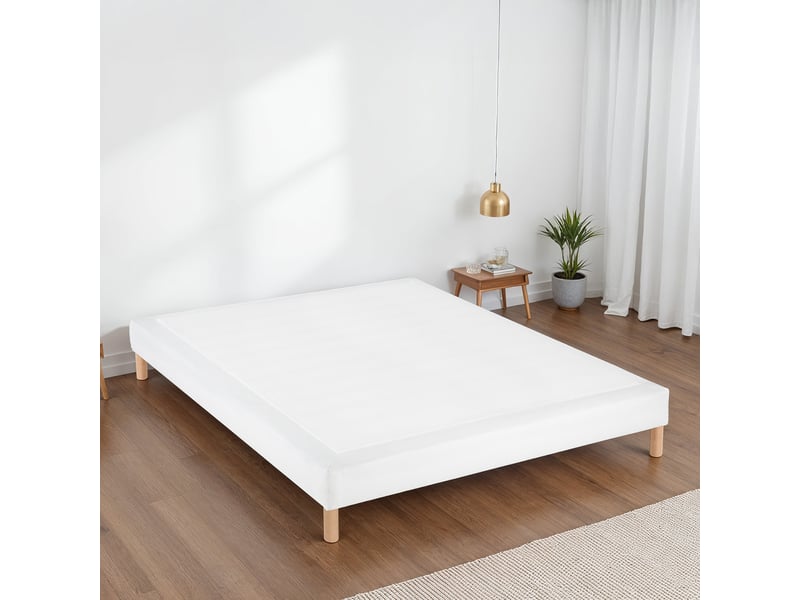  Sommier tapissier simili faro - blanc - 100x190 3SO0207181019.0800 - Conforama D