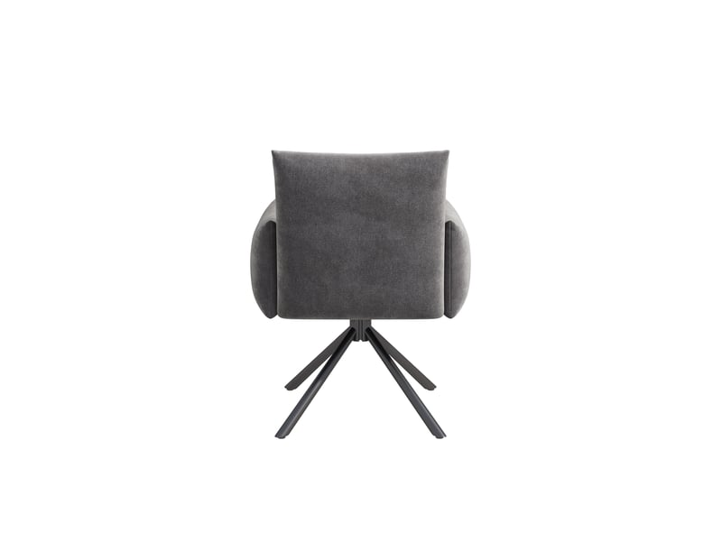  Lot de 2 chaises de salle à manger pivotantes 360°,velours,gris  - Conforama D