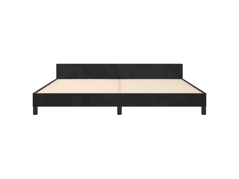  Lit double- lit adulte -  cadre de lit sans matelas noir 200x200 cm velours  - Conforama D