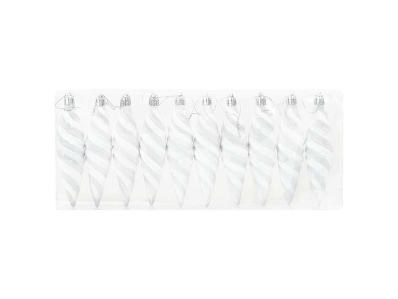  Boule en forme de spirale de noël 40 pcs blanc 3 x 11 cm  - Conforama C