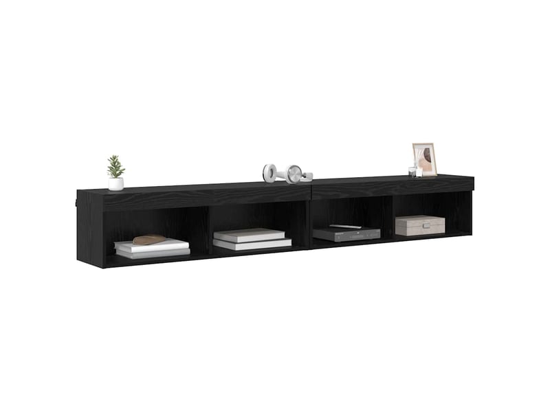 Ensemble meuble tv - banc tv - meuble de rangement 2 pcs chêne noir bois d'ingénierie  - Conforama C
