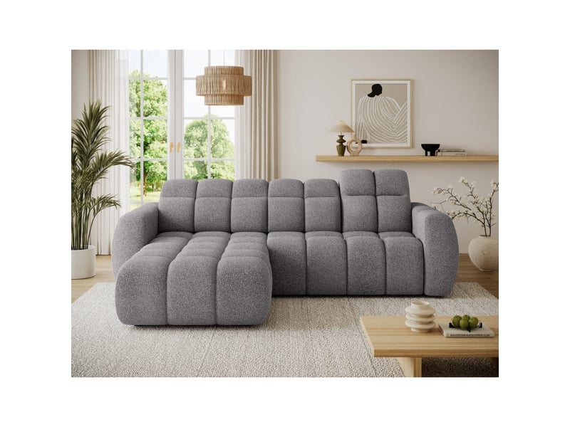  Canapé d'angle électrique fanoti 3 places gris chiné – angle gauche – version 2  - Conforama E