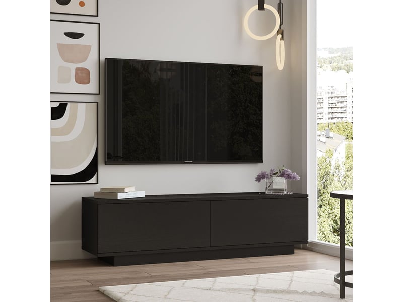  Meuble tv 2 portes noir  - Conforama B