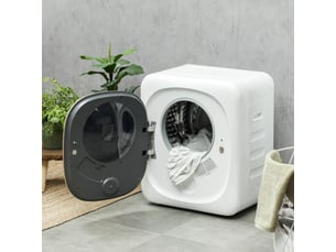 Mini sèche-linge 4 kg avec 6 programmes, écran tactile led, 800w, jusqu'à 60°c, pose libre ou mural, protection surchauffe, séchage compact pour vêtements
