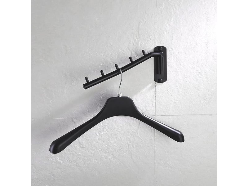  Cintre pliable en acier inoxydable avec bras oscillant pour suspendre les vêtements noir mat support mural  - Conforama B