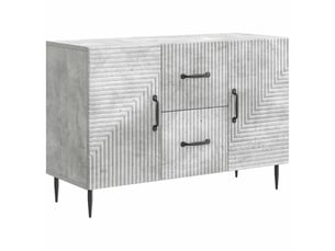Buffet - bahut - meuble de rangement gris béton 89 x 34,5 x 60 cm bois d'ingénierie