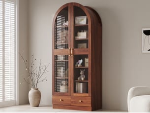 Vitrine coloris marron <strong>LEYTN</strong> <strong></strong> - 76 cmx180 cm