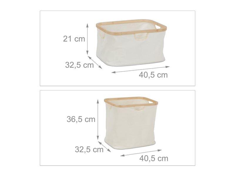  Panier à linge moderne 2 compartiments pour chambre salle de bain pratique rangement en bambou naturel 13_0011939  - Conforama C