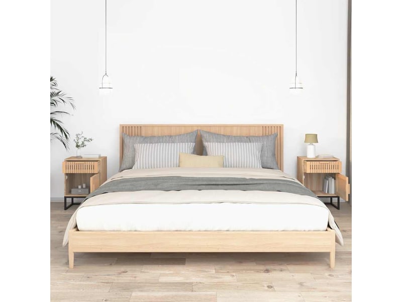  Lot de 2 tables de chevet - cabinet de chevet - table de nuit 40x30x55,5 cm bois ingénierie et fer  - Conforama B