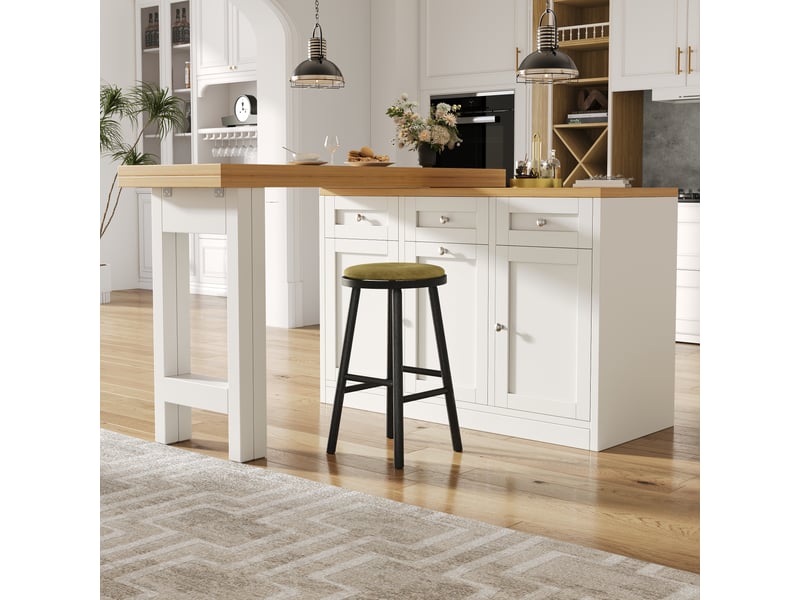 Table - avec rangement - avec tiroirs - pivotant à 360° - gain de place - panneau de fibres de densité moyenne - pour salon et séjour blanc - Conforama D