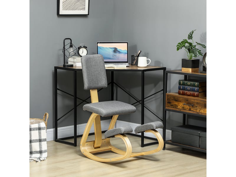  Chaise ergonomique à genoux, tabouret à genoux, chaise de santé pour la maison, le bureau et la méditation, grise  - Conforama C