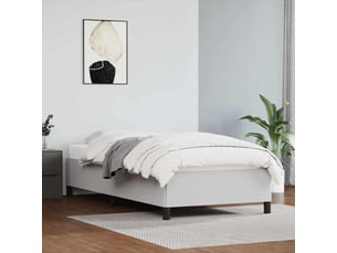 Lit adulte, lit simple, cadre de lit sans matelas blanc 100x200cm similicuir cf11208
