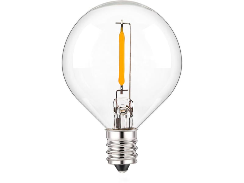  Ampoules g40 tungstène 1w 220-240v – globes clairs, base e12, 2200k (jaune chaud). Lot 25 – rw.  - Conforama C