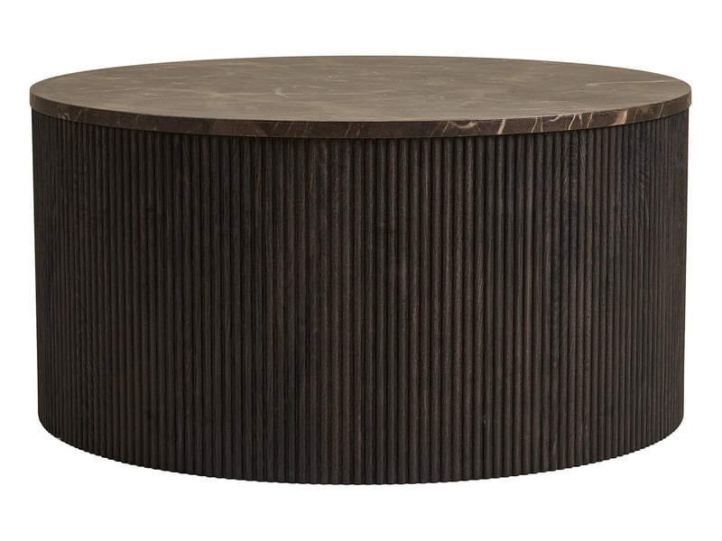  Finn - table basse plateau effet marbre et pieds en tasseaux de bois en fsc  100% - 80 cm - lisa design - marron FINN - Conforama E