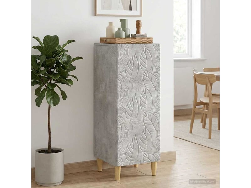  Buffet - bahut - meuble de rangement gris béton 33 x 34,5 x 90 cm bois d'ingénierie  - Conforama C