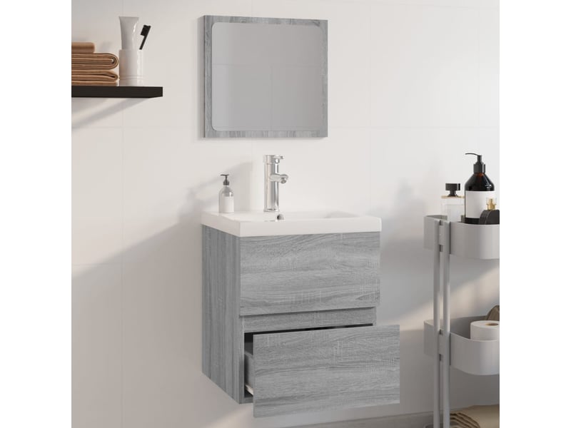 Meubles de salle de bain, armoire salle de bain sonoma gris bois d'ingénierie cf65466 - Conforama C