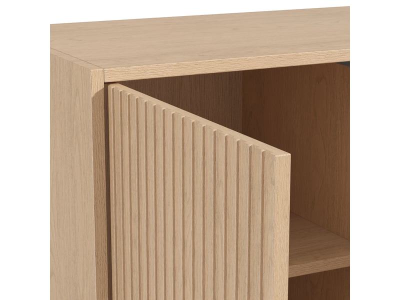  Armoire penderie 200 x 90 x 45 cm - miroir intégré - 2 portes - 1 barre de penderie - 4 tiroirs - mdf acier et miroir - effet chêne  - Conforama E