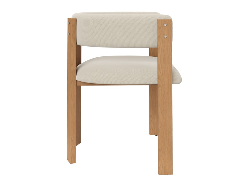  Lot de 6 chaises de salle à manger 47x48x72,5 cm, beige+naturel, garnissage épais, meuble cuisine, meuble salon, métal  - Conforama E