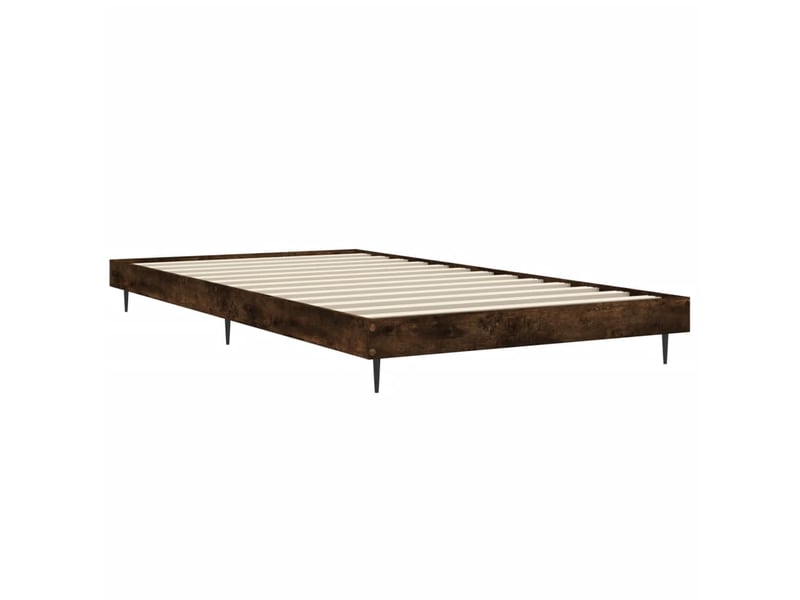  Lit simple- lit adulte -  cadre de lit sans matelas chêne fumé 100x200 cm bois ingénierie  - Conforama D