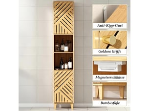 Armoire d’angle moderne haute avec portes décoratives, rangement étroit et élégant blanc