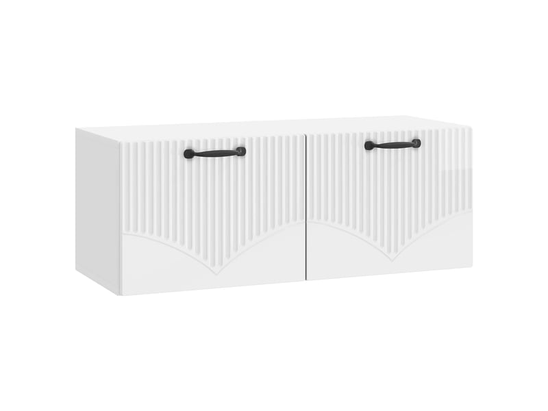  Meuble tv - banc tv - meuble de rangement mural montage mural blanc brillant 78,5 x 31 x 30 cm  - Conforama A