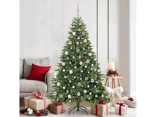 Sapin de noël artificiel, arbre de noël avec 300 led vert 180 cm pe et pvc shl4240