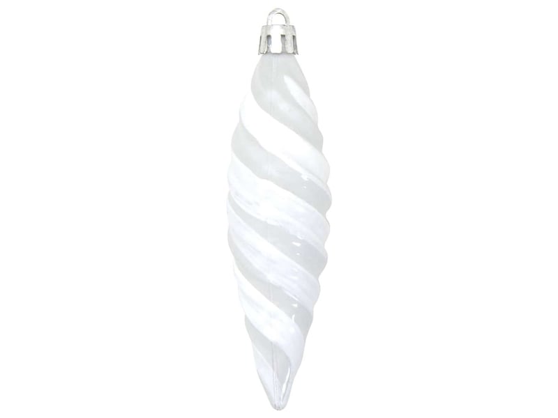  Boule en forme de spirale de noël 40 pcs blanc 3 x 11 cm  - Conforama D