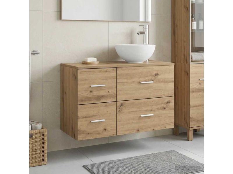 Ensemble de mobilier de salle de bain 2 pcs chêne artisanal shl2283 - Conforama B