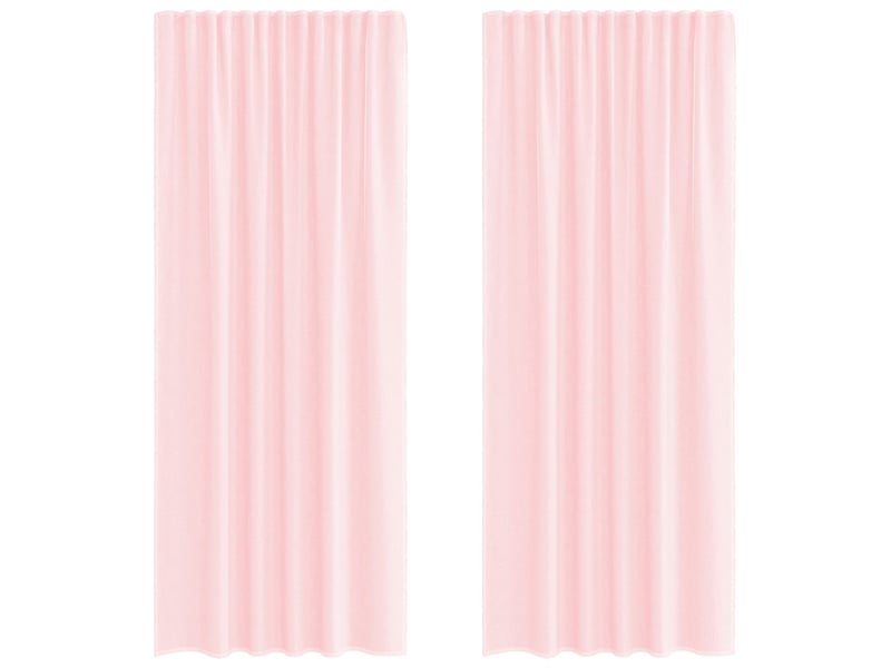  Lot de 2 rideaux en voile, voilages avec passe-tringles rose clair cf44485  - Conforama A