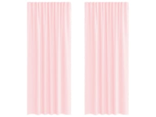 Lot de 2 rideaux en voile, voilages avec passe-tringles rose clair cf44485