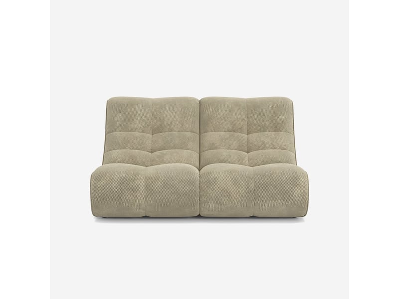 Canapé modulaire 2 places en velours doux design gardena - beige  - Conforama D
