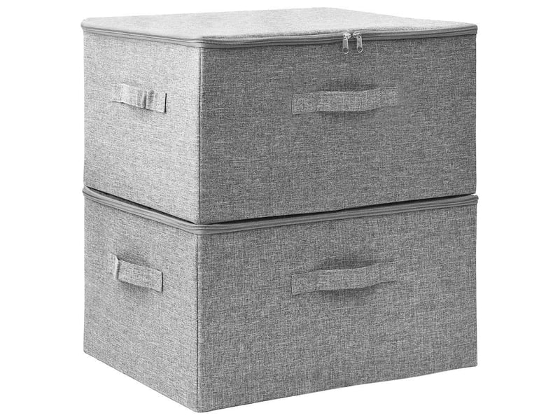  Boîtes de rangement 2 pcs tissu 43x34x23 cm gris  - Conforama A