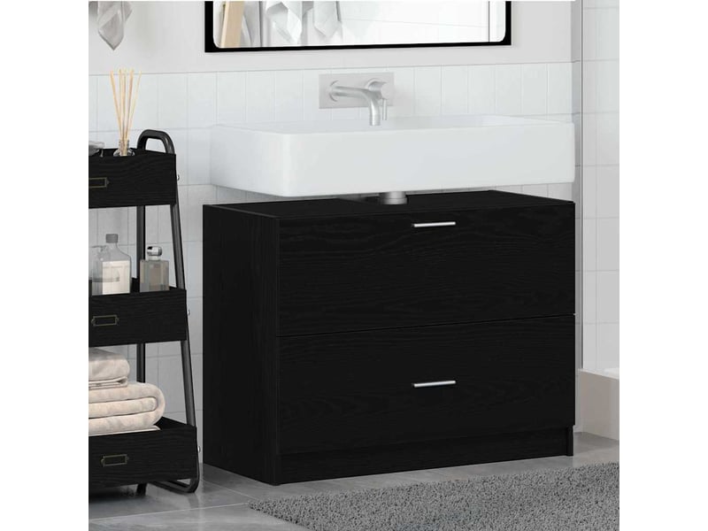  Cabinet de salle de bain, armoire salle de bain chêne noir 78 x 37 x 59 cm cf65344  - Conforama B
